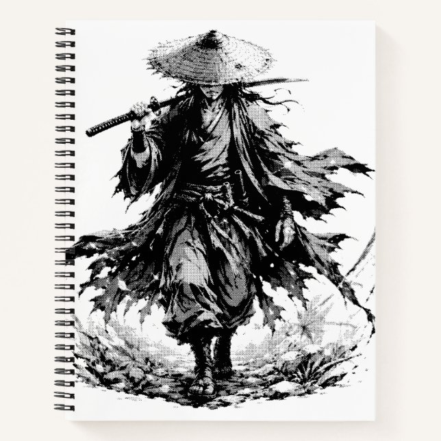 Cuaderno Taza de Ronin Errante Místico | Guerrero Samurái e (Anverso)
