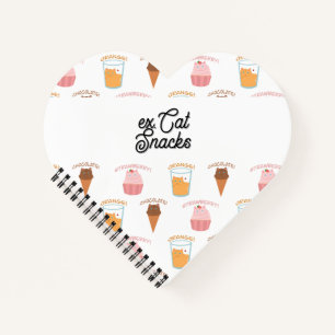 Cuaderno Taza Personalizada Cupcake Rosa y Patrón de Gato N