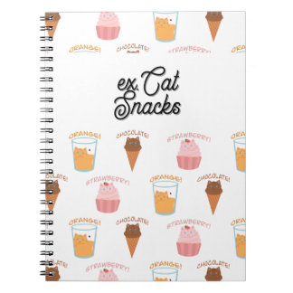 Cuaderno Taza Personalizada Cupcake Rosa y Patrón de Gato N