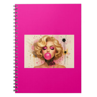 Cuaderno Taza Pop Art Glam con Mujer Rubia y Chicle