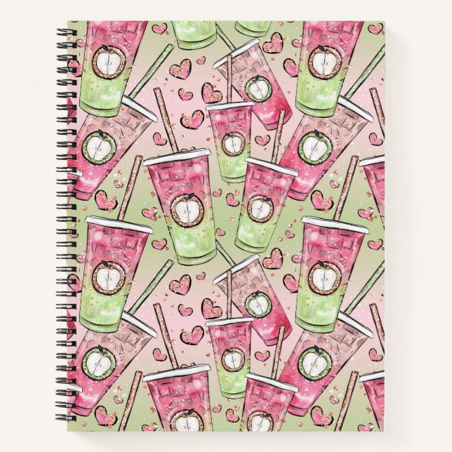 CUADERNO TAZAS DE ACUARELA ROJAS Y VERDES CON POPOTES (Anverso)