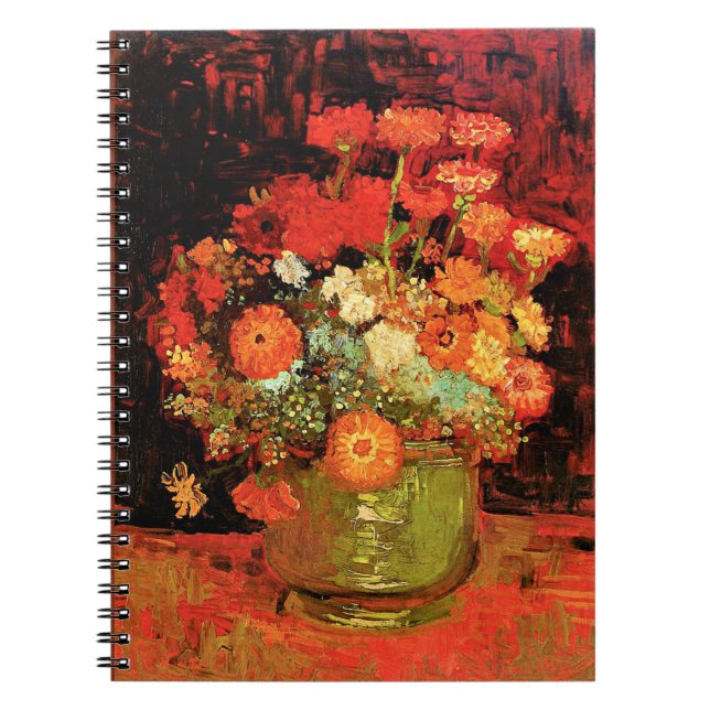 Cuaderno Tazón con zinnias de Vincent van Gogh, (Frente)