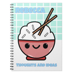 Cuaderno Tazón de Arroz Kawaii Lindo – Personalizado