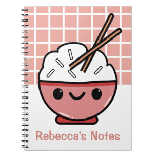 Cuaderno Tazón de Arroz Kawaii Lindo – Personalizado