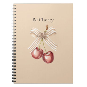 Cuaderno Tazón de crema rojo ser cereza