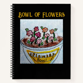 Cuaderno Tazón de flores negro