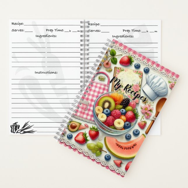 Cuaderno Tazón de fruta rodeado de elementos de cocina (Interior)