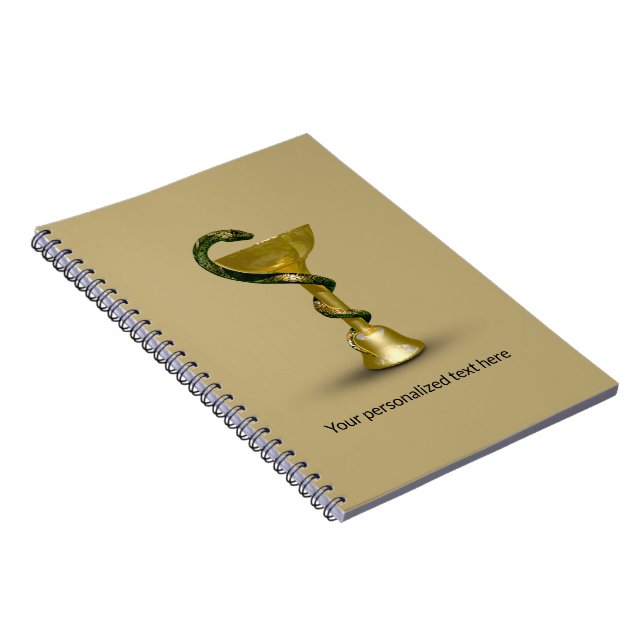 Cuaderno Tazón médico de serpiente beige Hygieia Caduceo de (Lado Derecho)