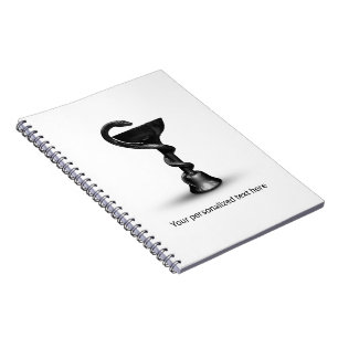 Cuaderno Tazón médico de serpiente negra Hygieia Caduceo bl