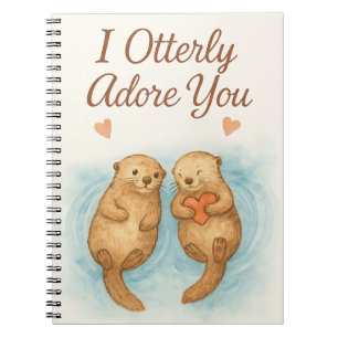 Cuaderno Te Adoro Totalmente – Amor de Nutria en Acuarela A