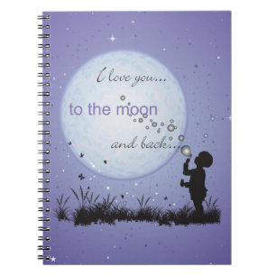 Cuaderno Te amo a la luna y a los regalos Detrás-Únicos