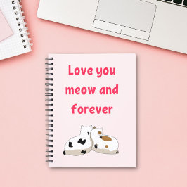Cuaderno Te amo a mí y para siempre | Gatos Pink Valentines