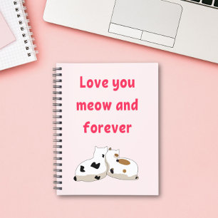 Cuaderno Te amo a mí y para siempre   Gatos Pink Valentines