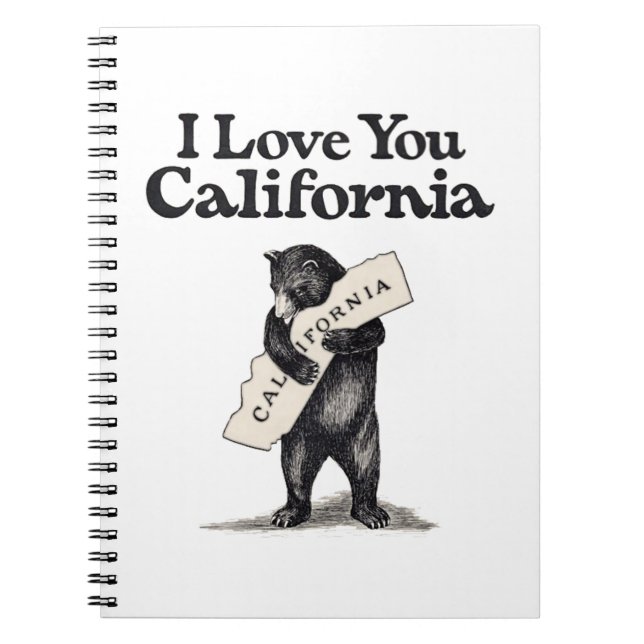 Cuaderno Te amo abrazo de oso de California (Frente)