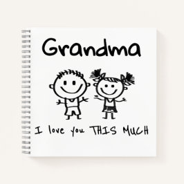 Cuaderno Te Amo Abuela Arte de los Niños Regalo Personaliza