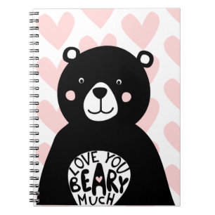 Cuaderno Te amo Beary Much Oso lindo Corazón Rosa femenino