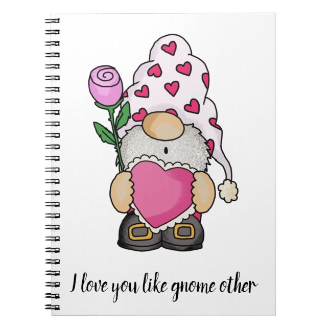 Cuaderno Te amo como gnome otros amor valentino (Frente)