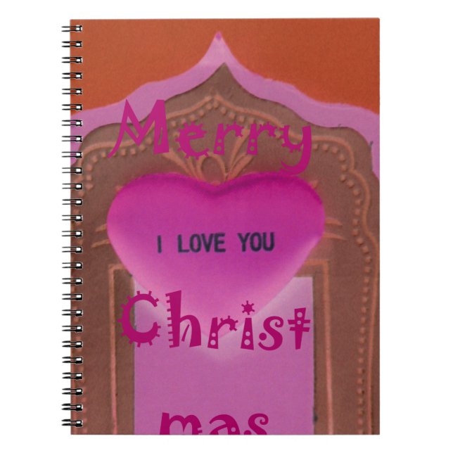 Cuaderno Te amo, corazón de Navidad. (Frente)