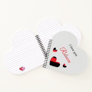 Cuaderno Te amo el color gris de los corazones