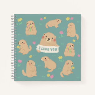 Cuaderno Te amo, Ilustracion Marmots