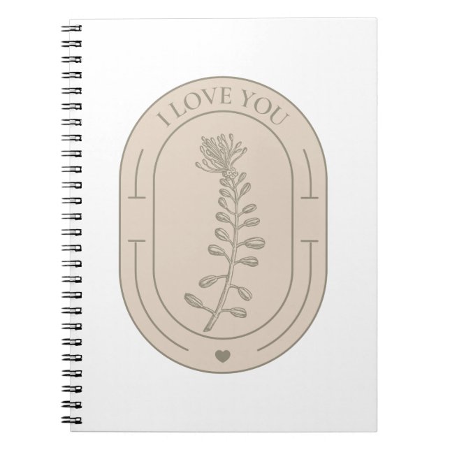 Cuaderno Te amo - Jardín Botánico - El día de San Valentín (Frente)
