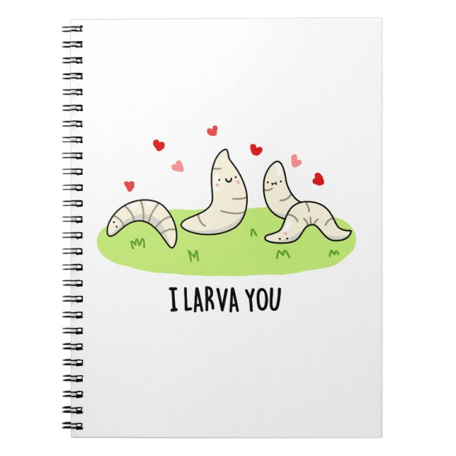 Cuaderno Te Amo Larvas Divertidas Larvas Aman el Chiste  (Frente)