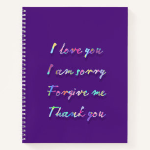 Cuaderno Te amo, lo siento, perdóname Bloc de notas espiral