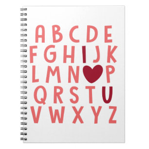 Cuaderno Te amo los alfabetos amor lindo valentino