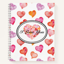 Cuaderno Te Amo Los Corazones De Acuarela
