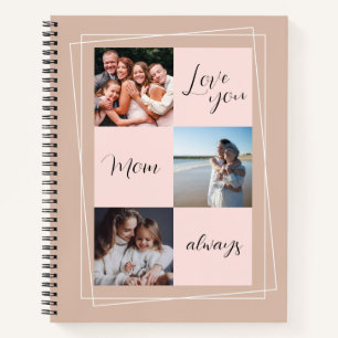 Cuaderno "Te amo mamá siempre" regalo de foto sentimental