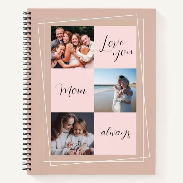 Cuaderno "Te amo mamá siempre" regalo de foto sentimental (Anverso)