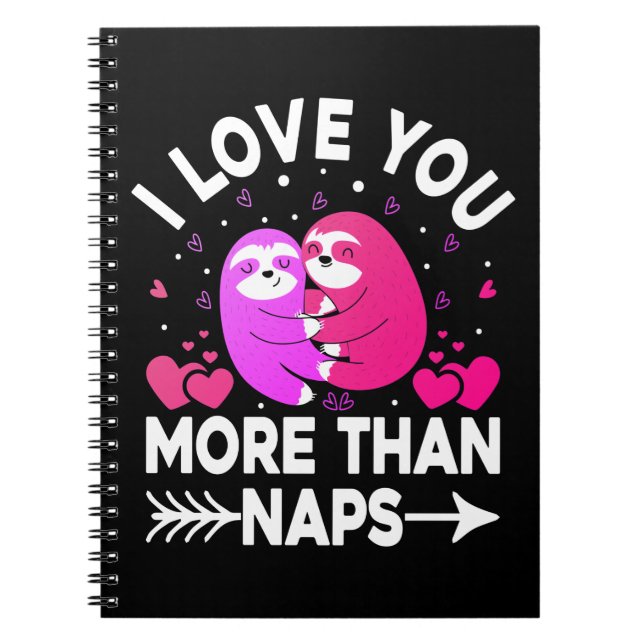 Cuaderno Te amo más que las sábanas rosadas y moradas (Frente)