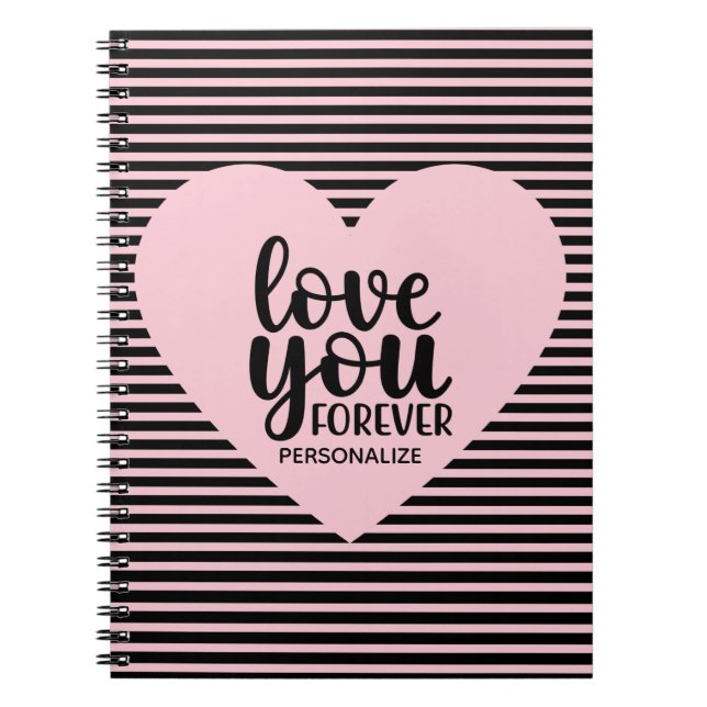 Cuaderno Te amo para siempre portátil espiral (Frente)