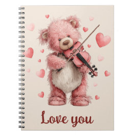 Cuaderno Te Amo Teddy con Violín