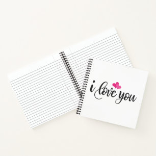 Cuaderno Te Amo Valentine Calligraphy   Portátil