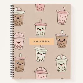 Cuaderno Té de burbuja lechosa neutro personalizado