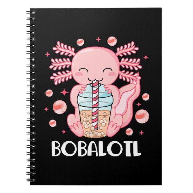 Cuaderno Té de burbujas de ajolote divertido (Frente)