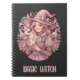 Cuaderno Té de burbujas rosa de bruja básica Coquette Hallo