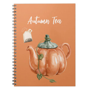 Cuaderno Té de tetera de calabaza naranja