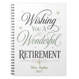 Cuaderno Te Deseamos Un Maravilloso Jubilación Personalizad