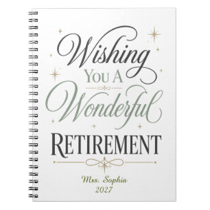 Cuaderno Te Deseamos Un Maravilloso Jubilación Personalizad