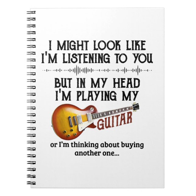 Cuaderno Te estoy escuchando, pero en mi cabeza estoy tocan (Frente)