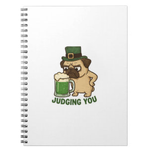 Cuaderno Te Juzgas Pug Día de San Patricio