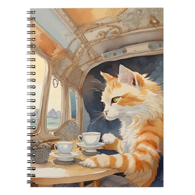 Cuaderno Té para beber gato naranja (Frente)