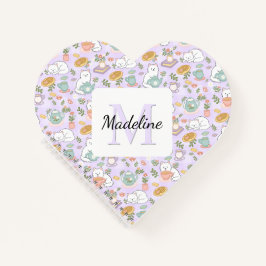 Cuaderno Té Personalizado Corazones Gatos Pastel Femenino L