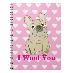 Cuaderno Te Quiero Ladridos - Corazones de Bulldog Francés