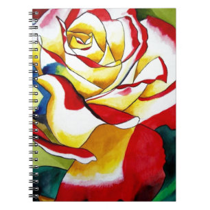 Cuaderno Té Rosa acuarela arte original Flor