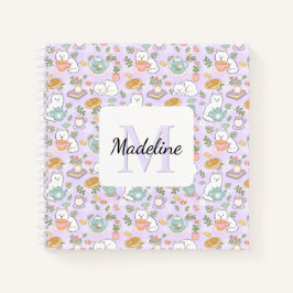 Cuaderno Tea & Bookish Cats Spiral Notebook Personalized