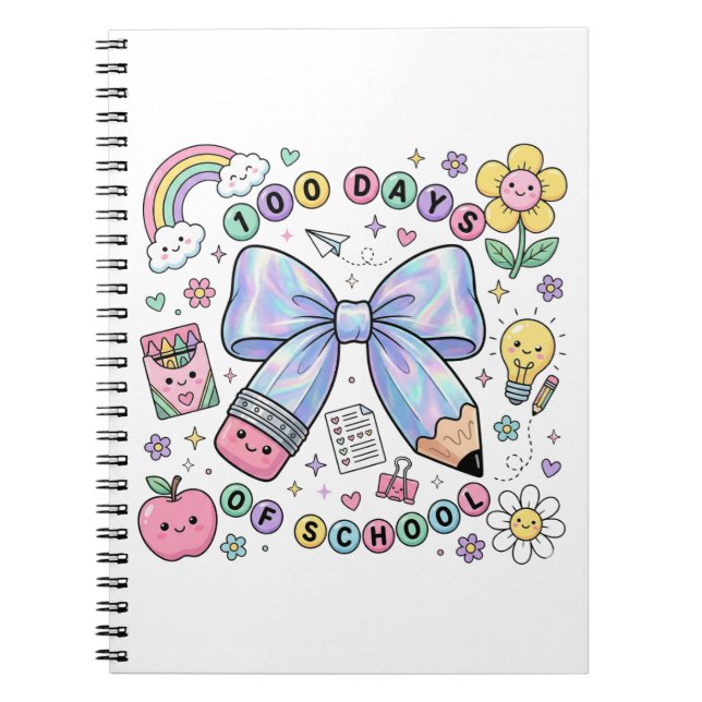 Cuaderno Teacher 100 Days of School Spiral Photo Notebook (Frente)