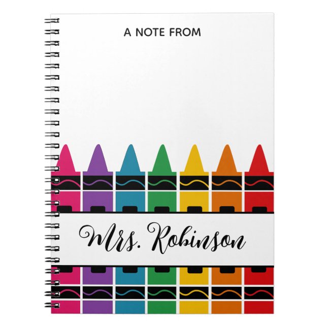 Cuaderno Teacher Appreciation Rainbow Crayon Notepad (Frente)